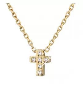 Минималистичное колье Everiot AAB-62GNSS с крестиком и фианитами