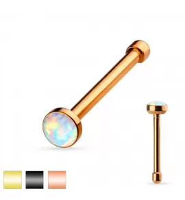 Серьга гвоздик для пирсинга носа PiercedFish NOB-22 с искусственным опалом