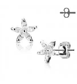 Женские серьги-гвоздики TATIC EA-021-C с родиевым покрытием