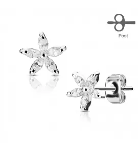 Женские серьги-гвоздики TATIC EA-021-C с родиевым покрытием