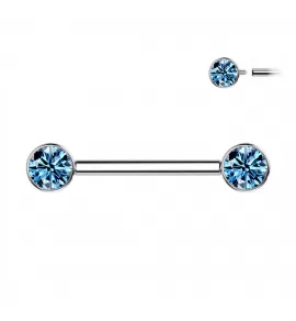 Штанга для пирсинга сосков из титана Pirslab TIK01-Q с фианитами
