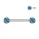 Штанга для пирсинга сосков из титана Pirslab TIK01-Q с фианитами
