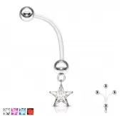 Серьга банан для пирсинга пупка PiercedFish NPG-1006 для беременных, со звездой