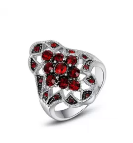 Кольцо ROZI RG-50315A с красными кристаллами