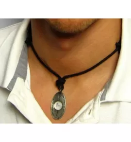 Мужской кулон-жетон с надписью Vantuatu CS-VNM11 на кожаном шнурке