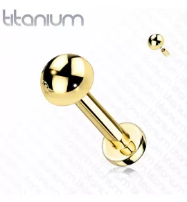 Титановая серьга лабрет Pirslab TIL17-GD для пирсинга Монро, трагуса, хеликса