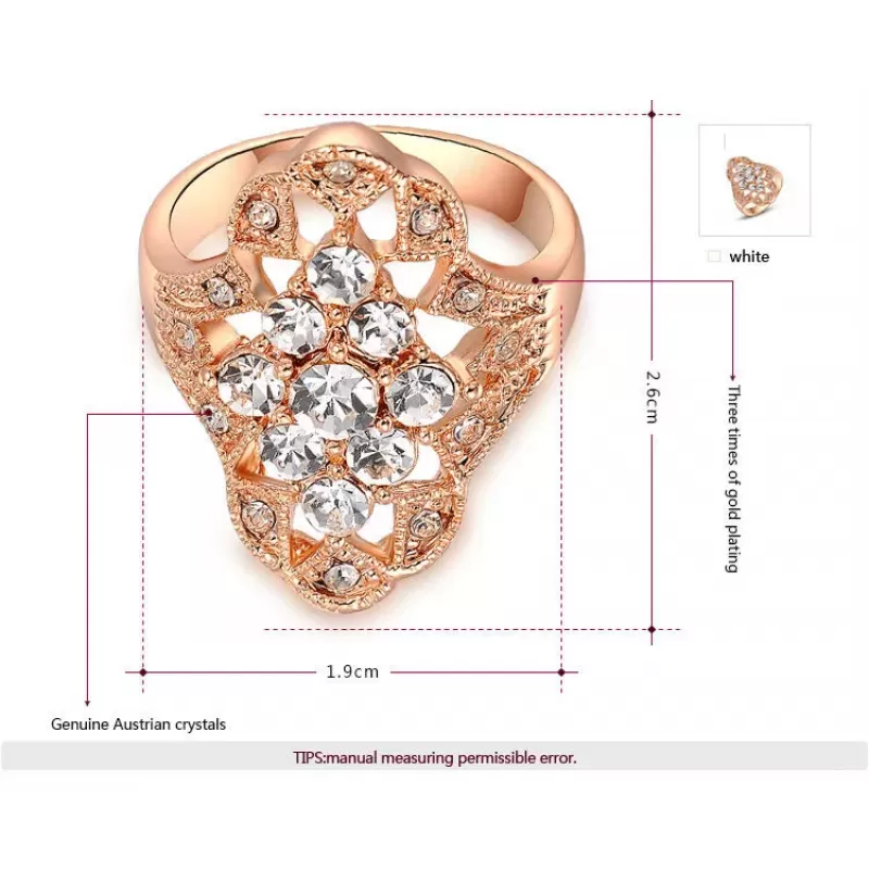 Кольцо ROZI RG-50315B с прозрачными кристаллами