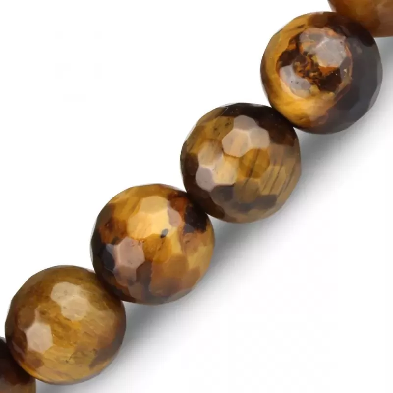 Мужской браслет Шамбала Everiot Select LNS-0238-ST из камня тигровый глаз с подвеской и крестом