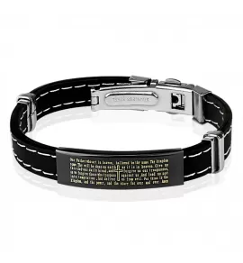 Мужской браслет TATIC SSBM-0801 из стали и каучука с молитвой на английском языке