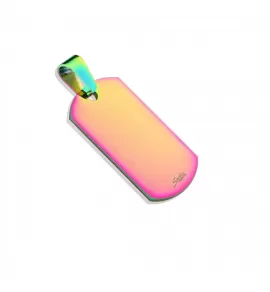 Мужской кулон Spikes SSP-8590-W из стали в форме армейского жетона