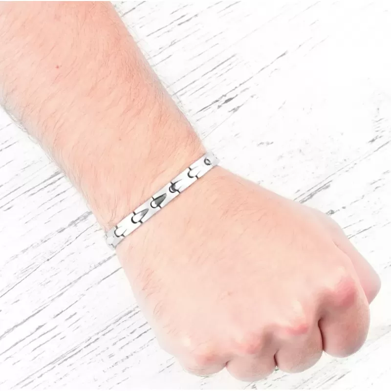 Магнитный браслет мужской из стали Everiot SB-MJ-028 в классическом стиле