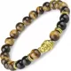Браслет на резинке Everiot STB-MJ-1747 из камня тигровый глаз с головой Будды