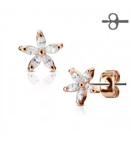 Женские серьги-гвоздики TATIC EA-021-RDC позолоченные