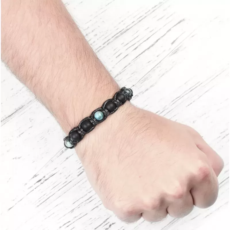 Мужской браслет Шамбала Everiot Select LNS-3073 из апатита и агата