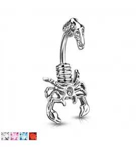 Украшение для пирсинга пупка PiercedFish --NAL12782 из стали в форме скорпиона