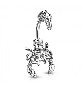Украшение для пирсинга пупка PiercedFish --NAL12782 из стали в форме скорпиона