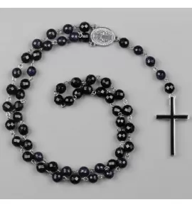 Мужской розарий с крестом Everiot Select LNS-3061 из авантюрина и агата