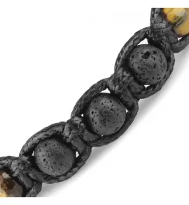 Мужской плетеный браслет Шамбала Everiot Select LNS-3074 из камня тигровый глаз и бусин из лавы