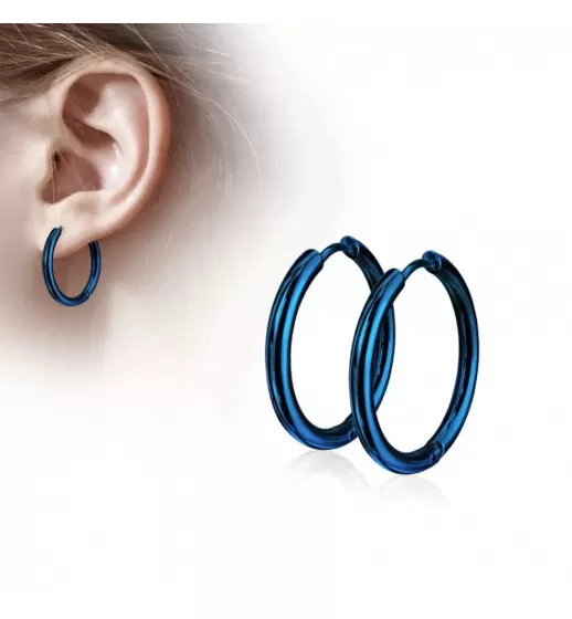 Серьги-кольца TATIC SE3065B из стали синие