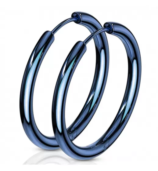 Серьги-кольца TATIC SE3065B из стали синие