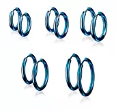 Серьги-кольца TATIC SE3065B из стали синие