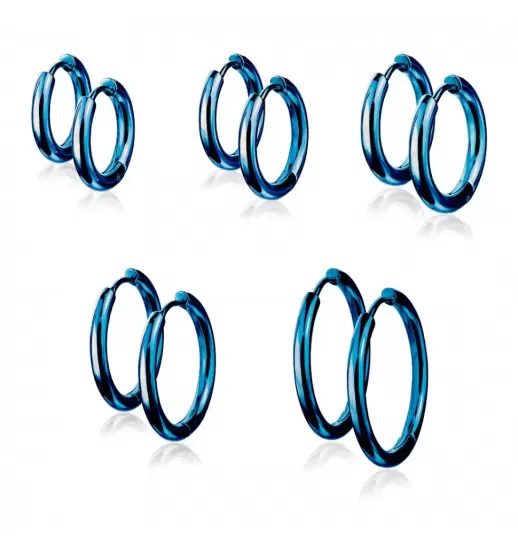 Серьги-кольца TATIC SE3065B из стали синие
