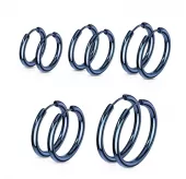 Серьги-кольца TATIC SE3065B из стали синие
