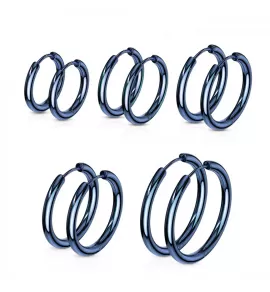 Серьги-кольца TATIC SE3065B из стали синие