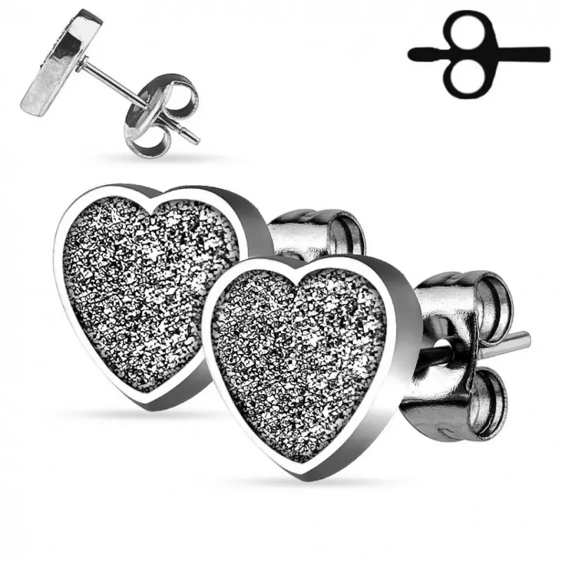 Серьги-гвоздики TATIC SEZHT из стали в форме сердца