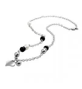 Ожерелье из стали с подвесками "Сердце и жемчуг" Everiot AAB-21NSLD