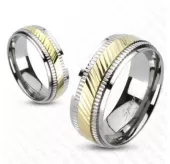 Кольцо из титана Spikes R-TM-3137 с ребристым декором