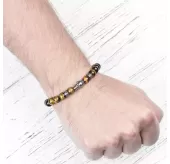 Браслет Everiot STB-MJ-1728 из камня тигровый глаз с головой Будды
