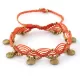 Браслет анклет на ногу Indigo ING-1503 макраме оранжевый
