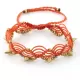 Браслет анклет на ногу Indigo ING-1503 макраме оранжевый