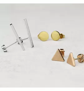 Серьги-гвоздики круглой формы TATIC EA-022-RD позолоченные