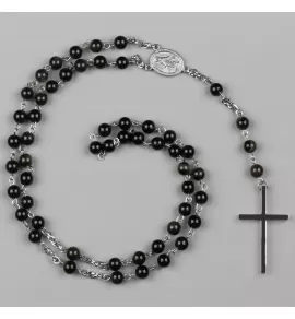 Мужской розарий на шею Everiot Select LNS-3062 из золотого обсидиана