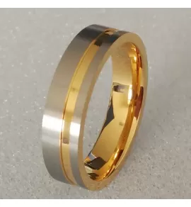 Кольцо из титана Lonti TIR-001M с золотистым покрытием