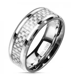 Кольцо из стали Spikes R-M2314 с карбоновой вставкой
