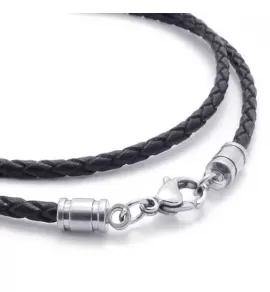 Кожаный шнурок плетеный Everiot Select LC-B черный