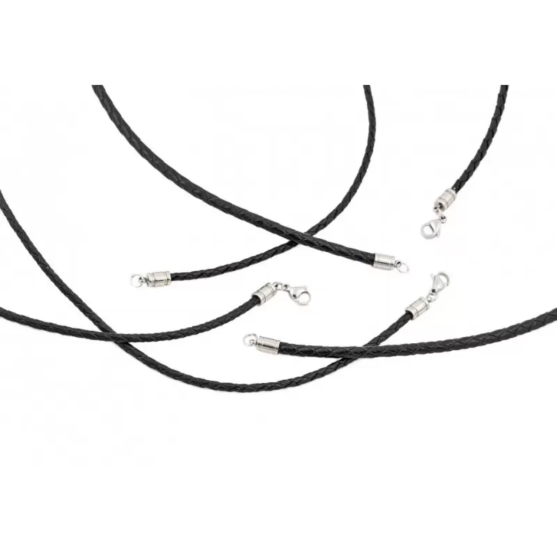 Кожаный шнурок плетеный Everiot Select LC-B черный