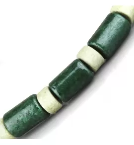 Плетеный браслет в стиле Шамбала Everiot Select LNS-2059 из зеленых керамических бусин