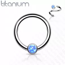 Кольцо из титана со съемным шариком Pirslab T23R05-OP05 серьга для септума, хряща уха, брови, носа, губ, пирсинга смайл