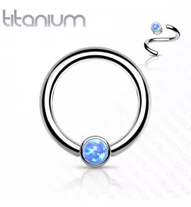 Кольцо из титана со съемным шариком Pirslab T23R05-OP05 серьга для септума, хряща уха, брови, носа, губ, пирсинга смайл