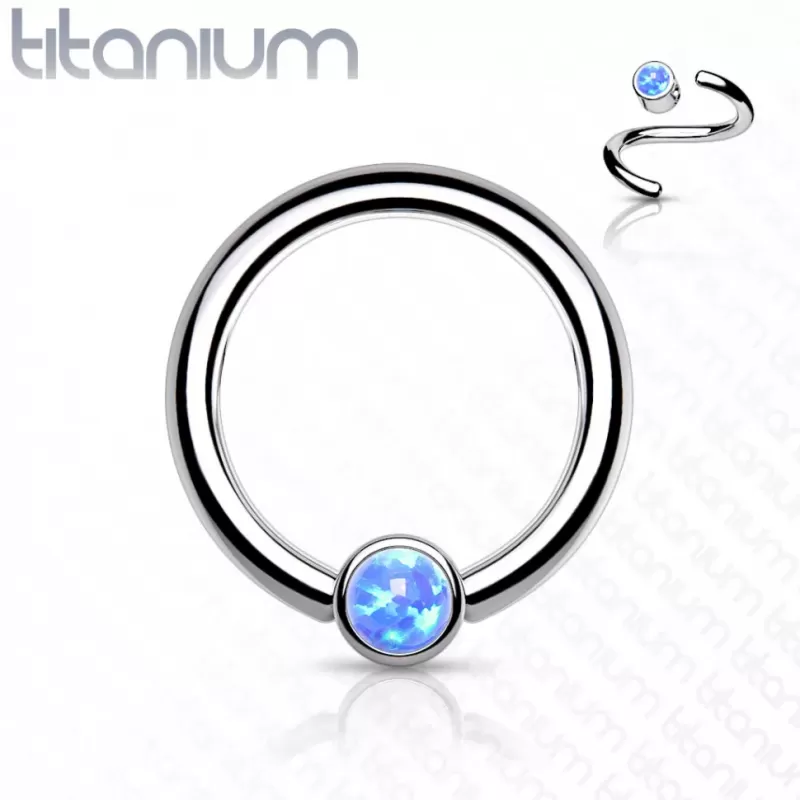 Кольцо из титана со съемным шариком Pirslab T23R05-OP05 серьга для септума, хряща уха, брови, носа, губ, пирсинга смайл
