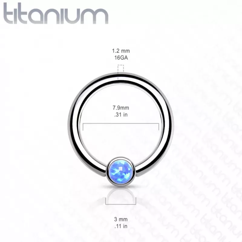 Кольцо из титана со съемным шариком Pirslab T23R05-OP05 серьга для септума, хряща уха, брови, носа, губ, пирсинга смайл