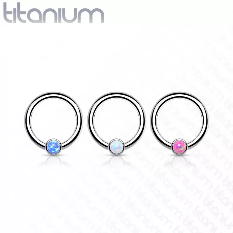 Кольцо из титана со съемным шариком Pirslab T23R05-OP05 серьга для септума, хряща уха, брови, носа, губ, пирсинга смайл