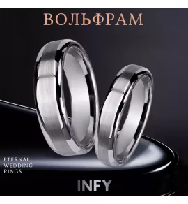 Кольцо INFY R-TU02 из карбида вольфрама с матовой полоской