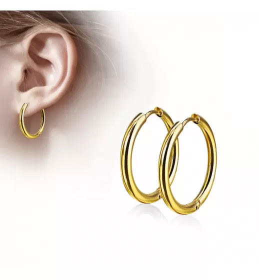 Серьги-кольца TATIC SE3065G стальные цвета желтое золото
