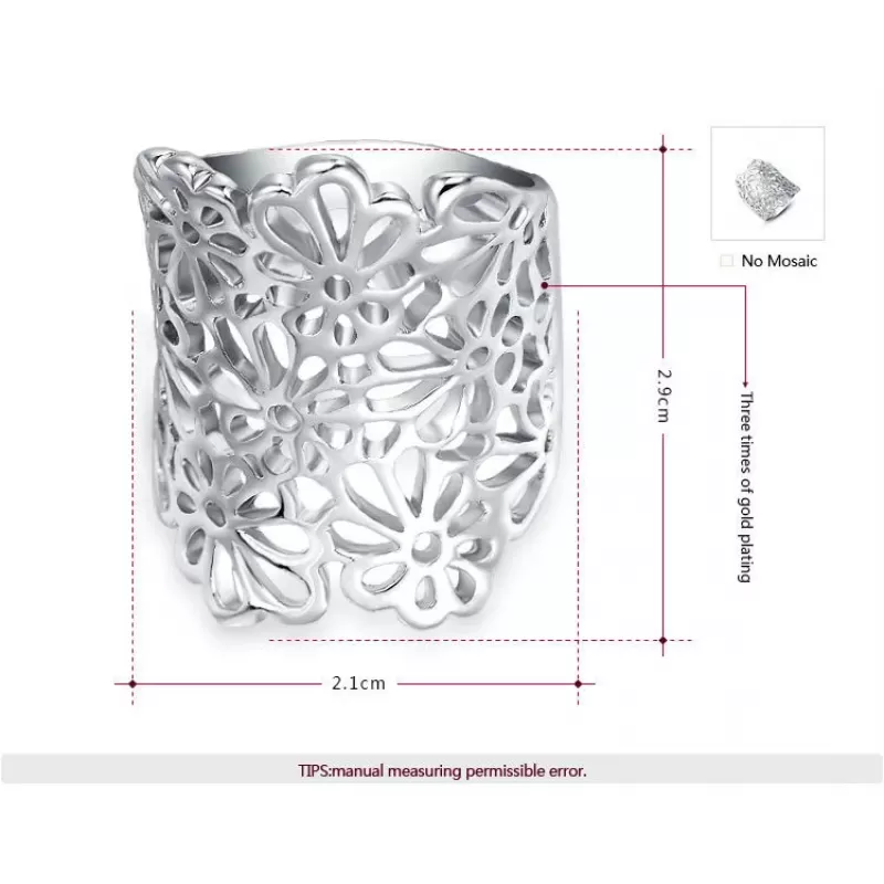 Кольцо ROZI RG-54290A с цветочным узором