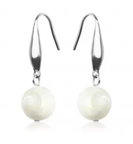 Женские серьги с белым перламутром Everiot Select SE-LNS-0006